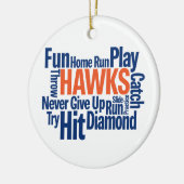 Falke-Baseball Keramik Ornament (Links)