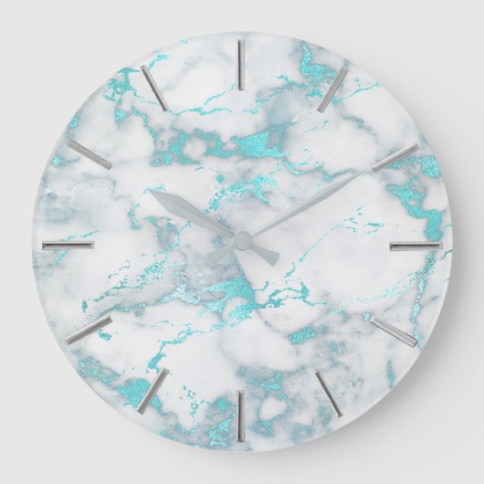 Falke Glitter Teal Große Wanduhr (Vorderseite)