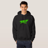 Falke grüner schwarzer Hoodie (Vorne ganz)