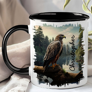 Falke in Waldwildnis Tasse