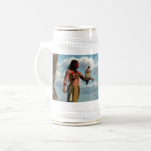 Falke-Krieger Bierglas (Vorderseite Links)