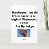 Falke mustert Gruß-Karte Karte (Rückseite)