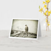 Falke, Vintage Art, leeres notecard Karte (Gelbe Blume)