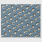 Falken auf blauem Papier Geschenkpapier (Flach)