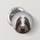 Falken auf einem Posten Button (Vorne & Hinten)