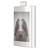 Falken auf einem Posten Flachmann (Links)