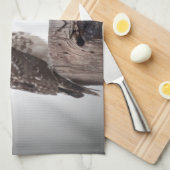 Falken auf einem Posten Handtuch (Viertel Falte)