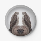 Falken auf einem Posten Pappteller (Vorderseite)