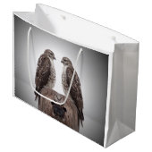 Falken auf Posten Große Geschenktüte (Vorderseite Schrägansicht)