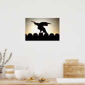 Falken auf Zaun Poster (Küche)