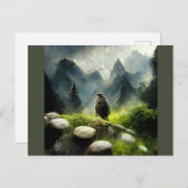 Falken im Wald Postkarte (Vorne/Hinten)