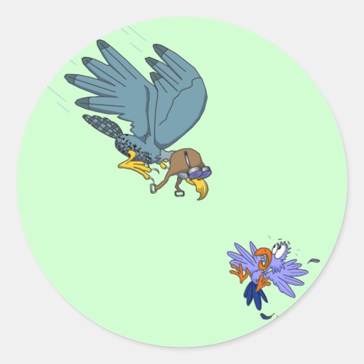 Falken mit Brille Runder Aufkleber (Vorderseite)