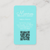 Falken & Rose Elegantes Illustriertes Aqua Rosa Visitenkarte (Rückseite)