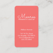 Falken & Rose Elegantes Illustriertes Aqua Rosa Visitenkarte (Rückseite)