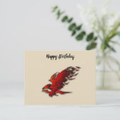 Falkenfalke aus rotem und schwarzem Cartoon Postkarte (Stehend Vorderseite)