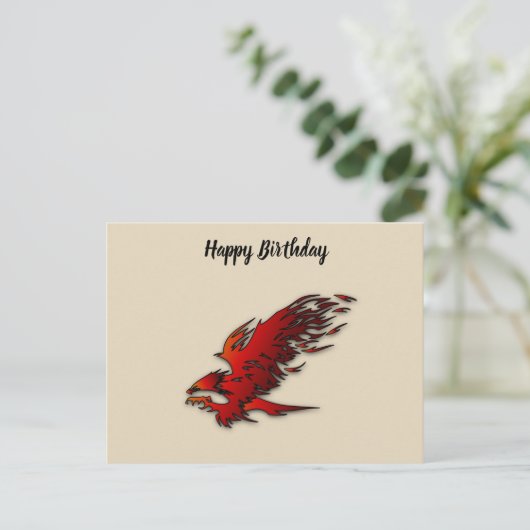 Falkenfalke aus rotem und schwarzem Cartoon Postkarte (Stehend Vorderseite)