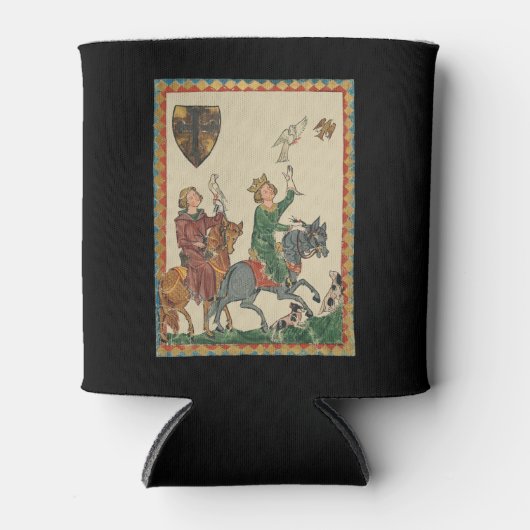 Falkenjagd, 14. Jahrhundert Codex Manesse Dosenkühler (Vorderseite)