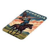 Falkenjäger in der Mongolei Reise Magnet (Linke Seite)