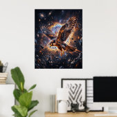 Falkennebel über dem Asteroidengürtel Poster (Heimbüro)