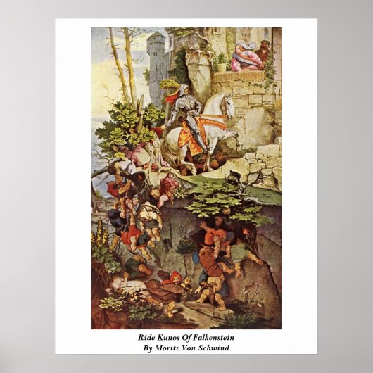 Falkensteinfahrt von Moritz von Schwind Poster (Vorne)