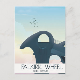 Falkirk Wheel, Reiseplakat für Schottland Postkarte
