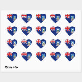 Falkland Islands Flag Heftsticker Herz-Aufkleber (Blatt)