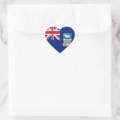 Falkland Islands Flag Heftsticker Herz-Aufkleber (Tasche)