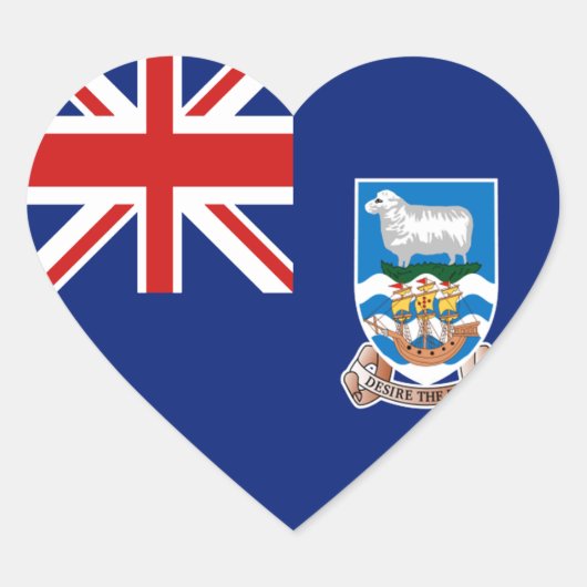 Falkland Islands Flag Heftsticker Herz-Aufkleber (Vorderseite)