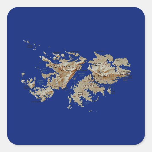 Falkland Islands Map Sticker (Vorderseite)