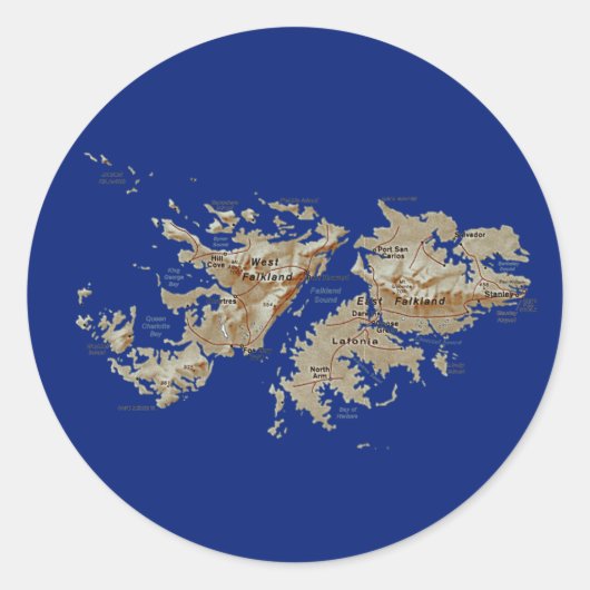 Falkland Islands Map Sticker (Vorderseite)