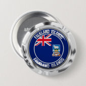 Falkland Islands Round Emblem Button (Vorne & Hinten)