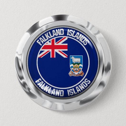 Falkland Islands Round Emblem Button (Vorderseite)