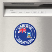 Falkland Islands Round Emblem Magnet (In Situ (Geschirrspüler))