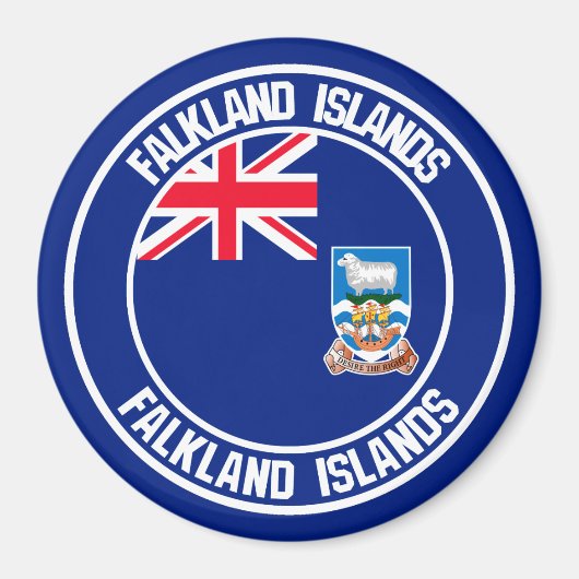 Falkland Islands Round Emblem Magnet (Vorne)