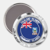 Falkland Islands Round Emblem Magnet (Vorderseite/Rückseite)