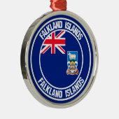 Falkland Islands Round Emblem Ornament Aus Metall (Rechts)