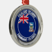 Falkland Islands Round Emblem Ornament Aus Metall (Rechts)