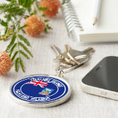 Falkland Islands Round Emblem Schlüsselanhänger (Seite)