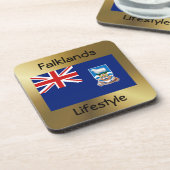 Falklandinseln Flag+Text-Untersetzer Untersetzer (Linke Seite)