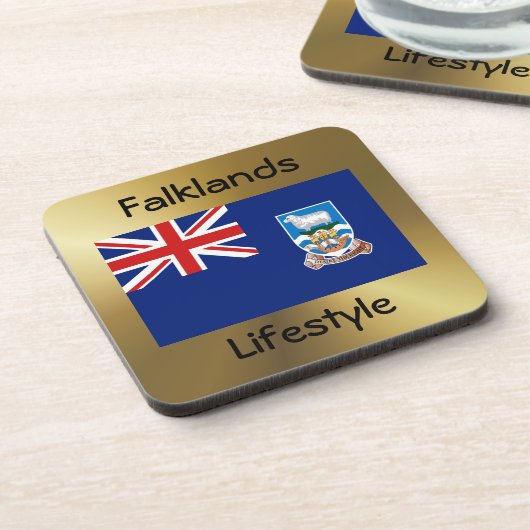 Falklandinseln Flag+Text-Untersetzer Untersetzer (Linke Seite)