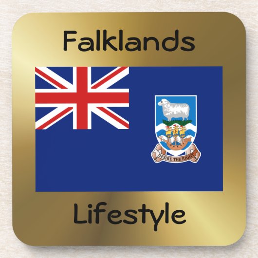 Falklandinseln Flag+Text-Untersetzer Untersetzer (Vorderseite)