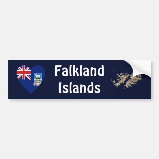 Falklandinseln-Flaggen-Herz + Karten-Autoaufkleber Autoaufkleber (Vorne)