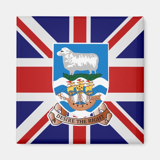 Falklandinseln Hochwertige Flagge Magnet (Vorne)