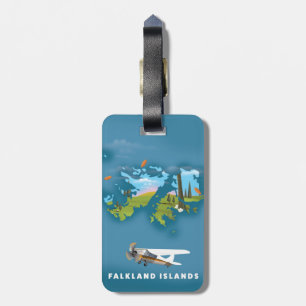 Falklandinseln illustrierte Karte Gepäckanhänger