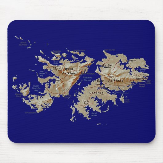 Falklandinseln-Karte Mousepad (Vorne)