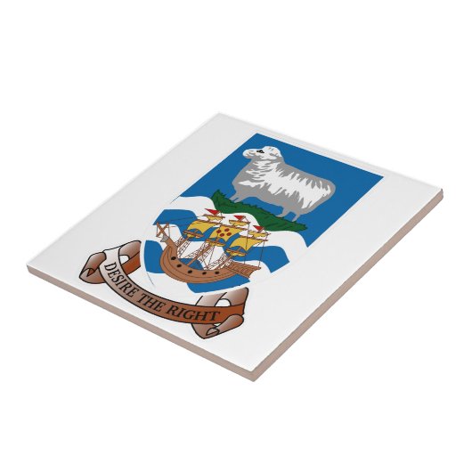 Falklandinseln-Wappen Fliese (Seite)
