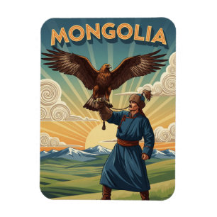 Falkner in der Mongolei Reise Magnet
