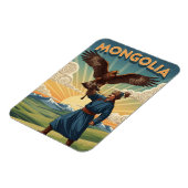 Falkner in der Mongolei Reise Magnet (Linke Seite)