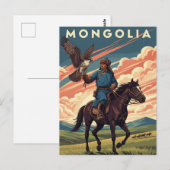 Falkner in der Mongolei Reise Postkarte (Vorne/Hinten)