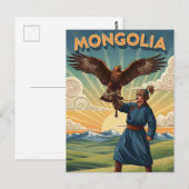 Falkner in der Mongolei Reise Postkarte (Vorne/Hinten)